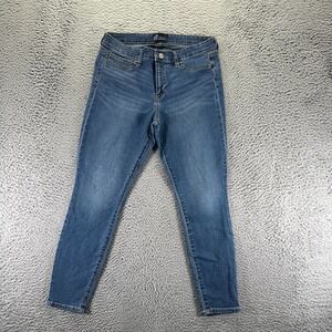 GAP Jeans Womens 10 Blue Cotton Denim Jegging Tapered Leg Faded Workwear Stretch